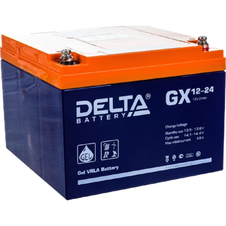 Фото  Delta GX 12-24 (24 А\ч, 12В) свинцово- кислотный аккумулятор  