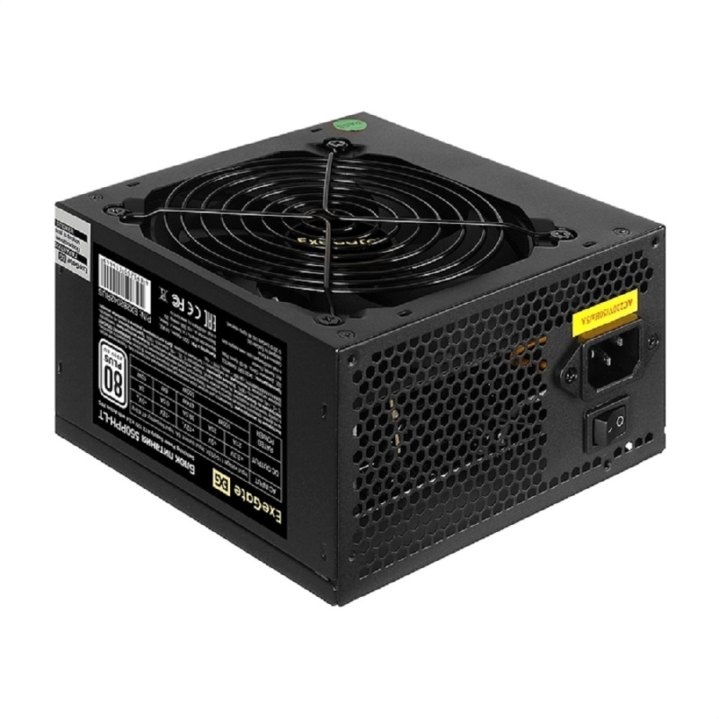 Фото  Exegate EX282042RUS Блок питания 550W Exegate 550PPH-LT, RTL, 80+, ATX, black, APFC, 12cm, 24p, (4+4)p, 5*SATA, 3*IDE
