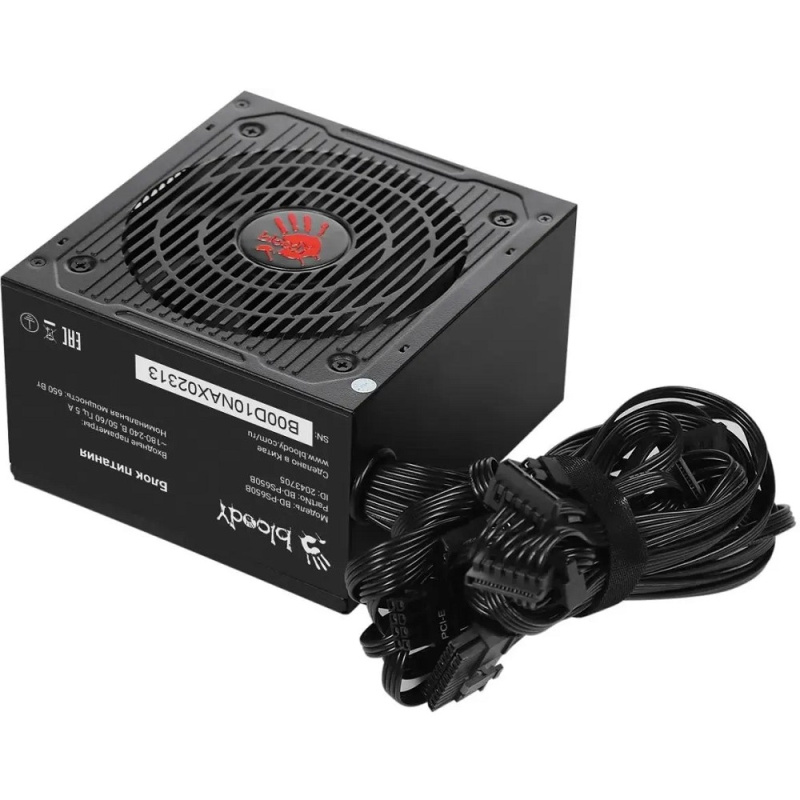 Фото  Bloody BD-PS650B ATX 650W 80+ bronze (20+4pin) APFC 120mm fan 6xSATA RTL