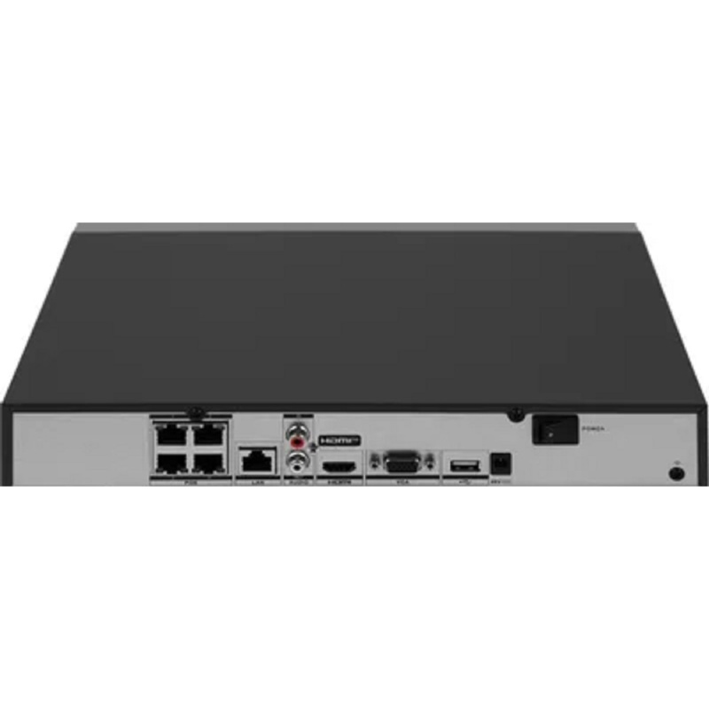 Фото  HIKVISION DS-7604NXI-K1/4P(B) 4-х канальный IP-видеорегистратор c PoE Видеовход: 4 канала; Декодирующая способность до 1 канала @ 12 Мп, 2 каналов @ 8