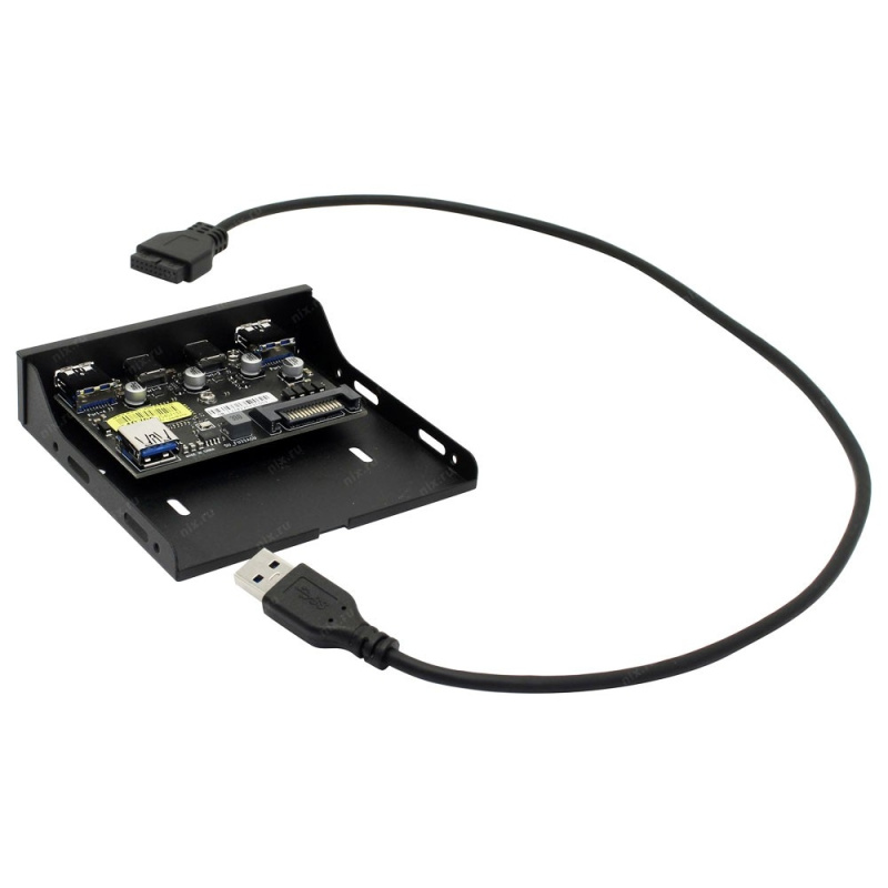 Фото  ORIENT C092, Планка портов 3.5" на переднюю панель 2xUSB Type-C + 2xUSB 3.0 (USB3.2 Gen1), 20Pin кабель 50см, металл, oem (31348)