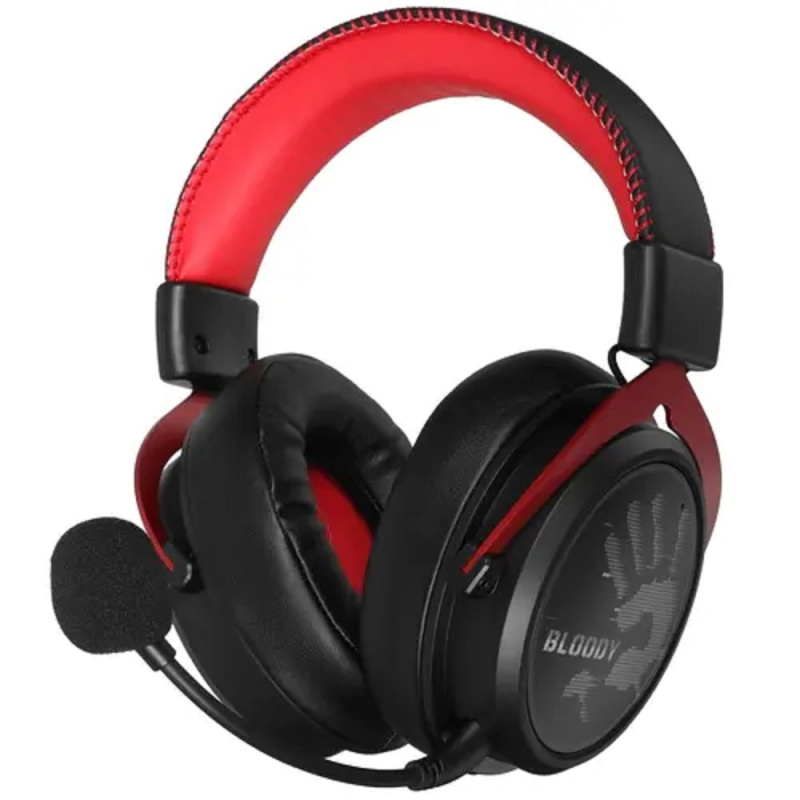 Фото  Наушники с микрофоном A4Tech Bloody MR590 Sports красный/черный 1.5м мониторные BT/Radio/3.5mm оголовье (MR590+ WIRED/SPORT RED)