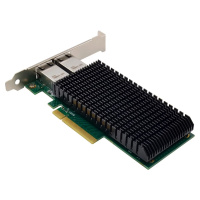 Фото  ORIENT XWT-INT540L2PE8, Сетевая карта PCI-Ex8 v2.1 2xRJ45 10Gbps Converged Server NIC, Intel X540 chipset, 10/1 Гбит/с, 2 планки крепления в комплекте