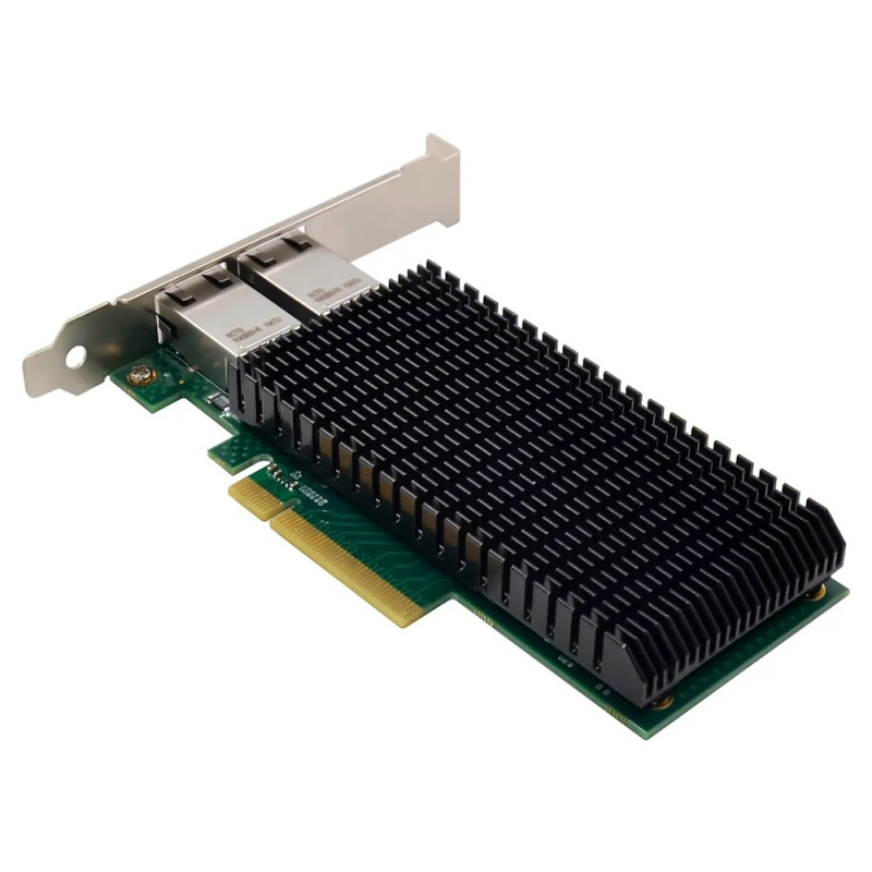 Фото  ORIENT XWT-INT540L2PE8, Сетевая карта PCI-Ex8 v2.1 2xRJ45 10Gbps Converged Server NIC, Intel X540 chipset, 10/1 Гбит/с, 2 планки крепления в комплекте