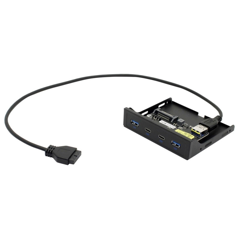 Фото  ORIENT C092, Планка портов 3.5" на переднюю панель 2xUSB Type-C + 2xUSB 3.0 (USB3.2 Gen1), 20Pin кабель 50см, металл, oem (31348)