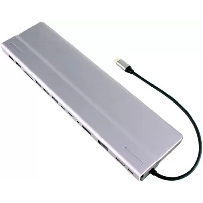 Фото  VCOM CU4703  Адаптер TypeC -->3*USB3.0+2*USB2.0+VGA+RJ45+SD+TF+AUD+HDMI+DP+2*USB3.1 Data+PD[4895182217294]