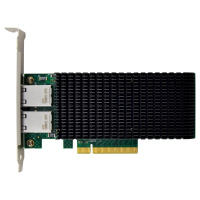 Фото  ORIENT XWT-INT540L2PE8, Сетевая карта PCI-Ex8 v2.1 2xRJ45 10Gbps Converged Server NIC, Intel X540 chipset, 10/1 Гбит/с, 2 планки крепления в комплекте