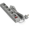 Exegate EX285798RUS Удлинитель ExeGate EC-5-1.8G (5 евророзетки с заземлением, 1.8м, защита от перегрузки, выключатель с подсветкой, серый)