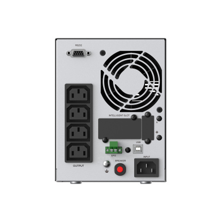 Фото  ИБП CBR ESSENCE ESN-1000C [Online 1000 VA / 1000 W, Tower, 4 x C13, LCD, HID-USB, RS232, EPO, SNMP slot] (ESN-1KT-4I-LCHERSC)