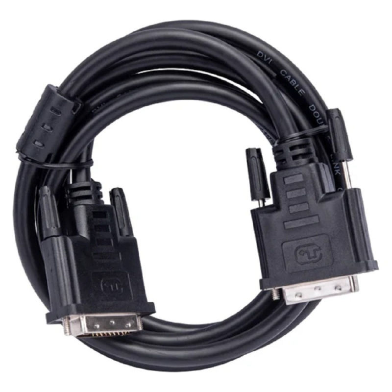 Фото  Кабель DVI-D dual link Gembird/Cablexpert , 25M/25M, 1.8м, черный, экран, феррит.кольца, пакет(CC-DVI2-BK-6)