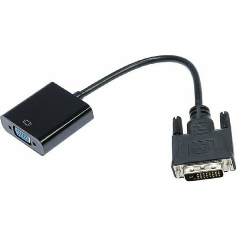 Фото  Cablexpert Переходник DVI-D-VGA Digital , 25M/15F, длина кабеля 0,2м, черный, пакет (A-DVID-VGAF-01)