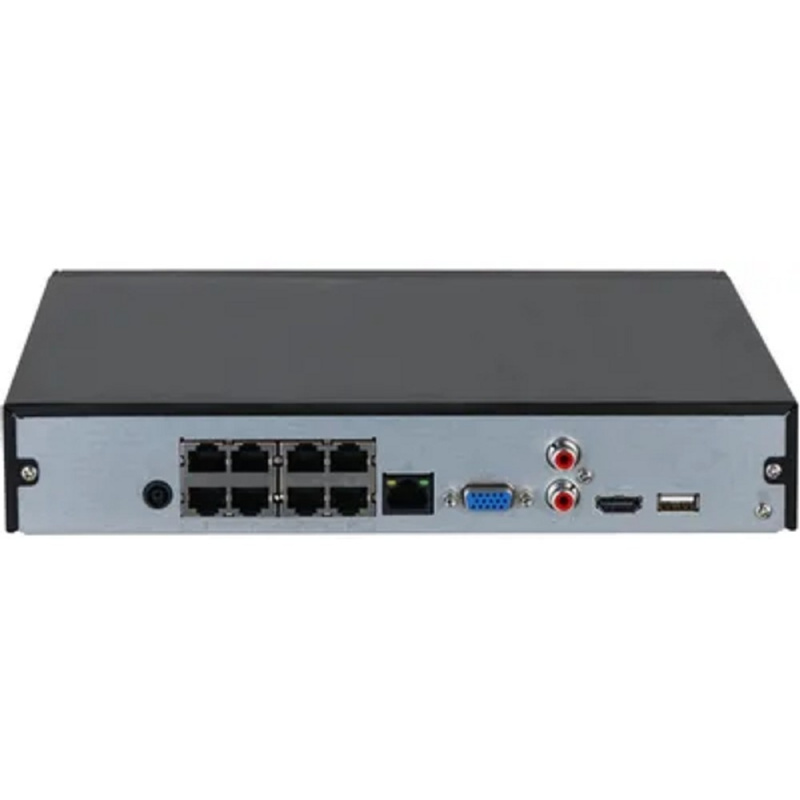 Фото  DAHUA DHI-NVR2108HS-8P-4KS3 8-канальный IP-видеорегистратор с PoE, 4K и H.265+, ИИ 1 SATA III до 20Тбайт; 1 HDMI, 1 VGA; 1 RJ45 1000Мбит/с, 8 RJ45 100
