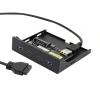 ORIENT C092, Планка портов 3.5" на переднюю панель 2xUSB Type-C + 2xUSB 3.0 (USB3.2 Gen1), 20Pin кабель 50см, металл, oem (31348)