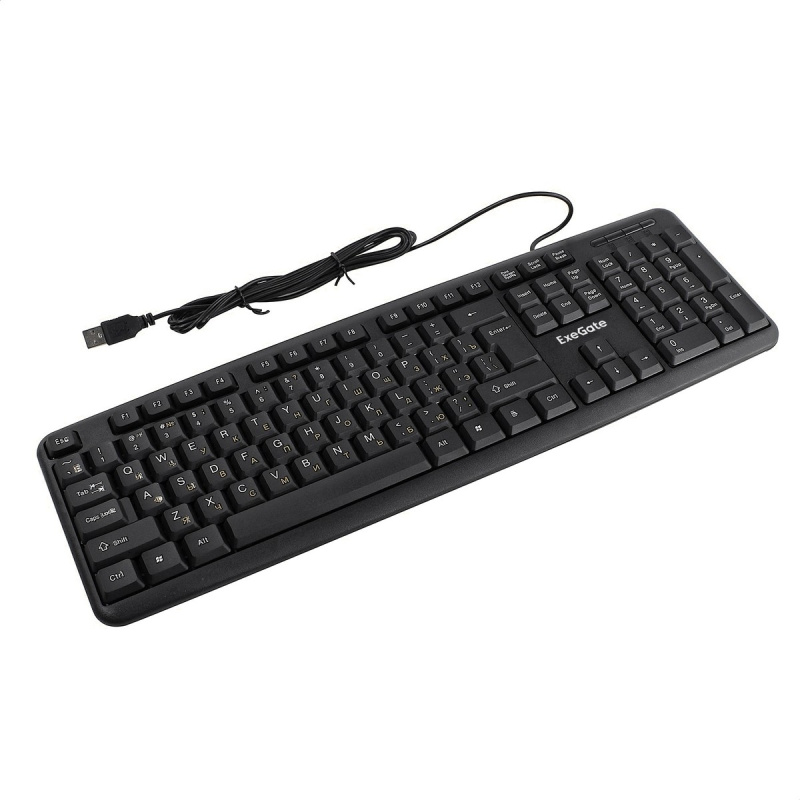 Фото  Exegate EX279938RUS Клавиатура Exegate LY-331L2, <USB, шнур 2,2м, черная,  104кл, Enter большой>, Color box
