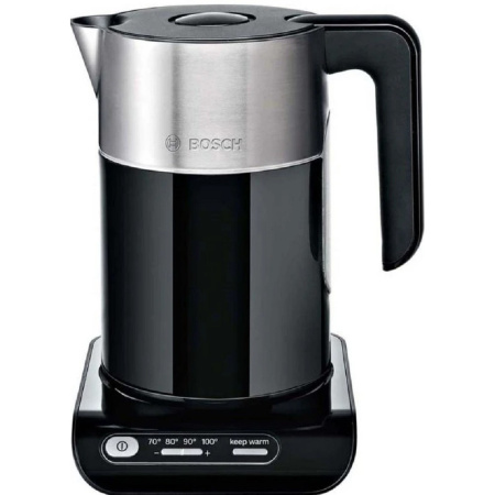 Фото  BOSCH TWK8613P Чайник,1.5л, 2400Вт, черно-серебристый