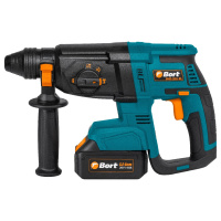 Фото  Bort Перфоратор аккумуляторный BHD-20LI-BL (2X4,0А.Ч) {Батарея 20 В; аккум. система Makita 18V LXT, Частота 5300 уд/мин; Вес изделия 3,4 кг; гарантия 