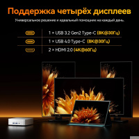 Фото  GEEKOM GMA8R98945HS -321-EU Мини ПК A8, GMA8R98945HS -321-EU, AMD  R9-8945HS , 32GB+1TB, WIN11 Pro