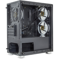 Фото  ExegateEX294382RUS Корпус Minitower ExeGate Mistery X2 (mATX, без БП, 2*USB+1*USB3.0, аудио, черный, 4 вент. 12см с RGB подсветкой, боковая панель - з