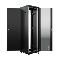 Фото  NTSS Шкаф напольный универсальный серверный NTSS R 18U 600х600мм, 4 профиля 19, двери стекло и сплошная металл, боковые стенки съемные, регулируемые о