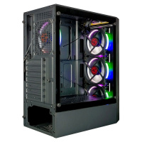 Фото  Ginzzu CL325 ATX FAN 4*RR4 FRGB передняя панель Стекло