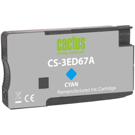 Фото  Картридж струйный Cactus CS-3ED67A 712 голубой (29мл) для HP DJ T230/630