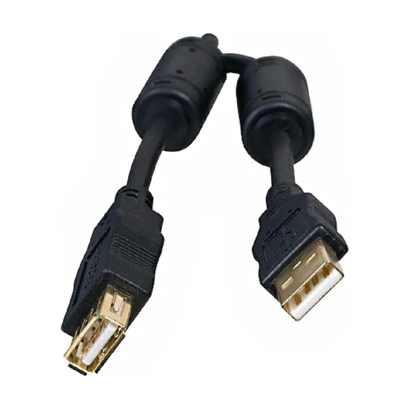 Фото  5bites UC5011-050A Проф. Кабель  USB2.0, AM/AF, зол.разъемы, ферр.кольца, 5м., черный