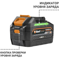 Фото  Bort БАТАРЕЯ АККУМУЛЯТОРНАЯ BA-21U-93 {9 АЧ, ЯЧЕЙКА 3 АЧ, аккум. система Makita 18V LXT} [93418989]