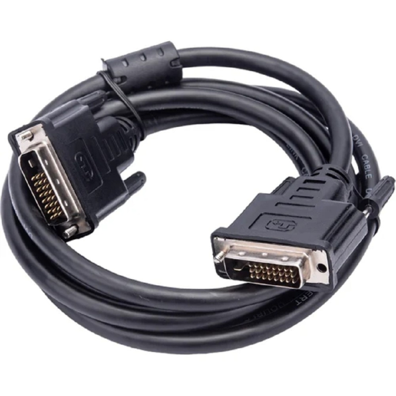 Фото  Кабель DVI-D dual link Gembird/Cablexpert , 25M/25M, 1.8м, черный, экран, феррит.кольца, пакет(CC-DVI2-BK-6)