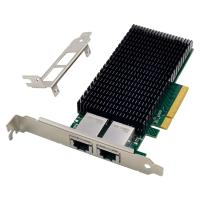 ORIENT XWT-INT540L2PE8, Сетевая карта PCI-Ex8 v2.1 2xRJ45 10Gbps Converged Server NIC, Intel X540 chipset, 10/1 Гбит/с, 2 планки крепления в комплекте