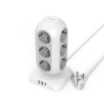 TESSAN TPS02-DE-C Сетевой фильтр с 12 розетками 220В  2 USB-A портами  1 USB-C портом и переключател