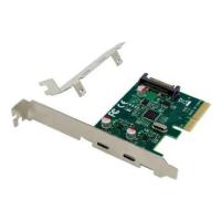 ORIENT AM-U3142PE-2С, Контроллер PCI-Ex4 v3.0, USB 3.2 Gen2, скорость до 10 Гбит/с, 2-port ext Type-C, ASM3142 chipset, разъем доп.питания, в комплект