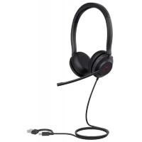 Проводная гарнитура Yealink UH35 Dual UC USB-C/A Дуо, HD звук, шумоподавление, LED-индикатор, USB-C/A (UH35 Dual UC USB-C/A)