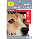LOMOND 0102169  Фотобумага  Simply A4 180г м2 50л. белый CIE148% глянцевое для струйной печати