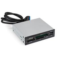 Exegate EX293028RUS Картридер USB3.0  <CR-611U3> (внутренний, 3.5", мультиформатный: SD/SDHC/SDXC/MMC/microSD/T-Flash/CF/MS/MS micro/XD, 1 доп.порт US