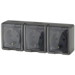 Эра Б0020721 11-2405-03 Розетка 3 х 2P+E IP54  16АХ-250В  ОУ  Эра Эксперт  серый