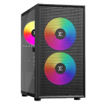 XASTRA Корпус A305M 3ARGB Black mATX Mesh  tempered glass   2x140mm + 1x120mm ARGB PWM fans  Door   