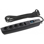 ЭРА C0043326 Сетевой фильтр SFU-5es-2m-B черный {3x1 мм2  со шт  с выкл  5гн + 2 USB - зарядки  2м  