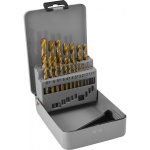 Thorvik TDBS19 Набор спиральных сверл по металлу HSS TiN в металлическом кейсе  d1.0-10.0 мм  19 пре