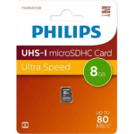 Micro SecureDigital 8GB Philips High Speed  microSDHC Class 10 80MB s (FM08MD55B 97)