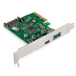 Exegate EX298302RUS Контроллер ExeGate EXE-320-1A1C (PCI-E x4 v3.0  USB3.2 Gen2 1xType-A + 1xType-C 