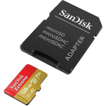 Micro SecureDigital 128GB Sandisk Extreme 128 ГБ  190 МБ с  Class 10  SDSQXAA-128G-GN6MA   1 шт.  пе