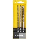 Набор STAYER "MASTER": Буров по бетону  хвостовик "SDS-Plus"  в боксе  (d=6 8 10)-160мм  3шт [29250-