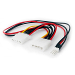 Cablexpert Кабель-разветвитель питания Molex Molex 4pin(M) Molex 4pin(F)+FAN 3pin 12V медь 15 см пак