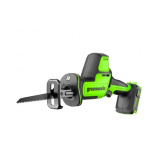 GreenWorks GPT-CRS-25 24V Пила сабельная акк  б щет  0-3000 мин рез 80 мм дер.  без АКБ и ЗУ. [12005