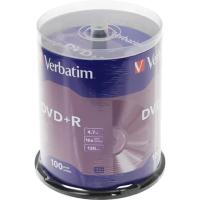 Verbatim  Диски DVD+R  4.7Gb 16-х, 100шт, Cake Box (43551)