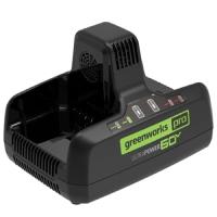 Greenworks Быстрое зарядное устройство для двух аккумуляторов G60DC10, 60V, 10А [2954407]
