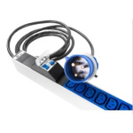 REM Верт блок розеток Rem-32  1 фаза 32A  2 авт  инд  24 C13  6 C19  1420 мм  вх IEC 309  шнур 3 м