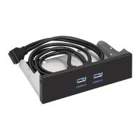 Exegate EX289289RUS Планка USB на переднюю панель ExeGate U5H-615, 5,25", 2*USB3.0, черная, металл, подсоед. к MB