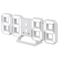 Perfeo LED часы-будильник "LUMINOUS 2", белый корпус / белая подсветка (PF-6111) [PF_B4921]