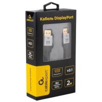 Cablexpert Кабель DisplayPort 20M/20M, v2.1, 16K, медь, тройной экран, нейлон, 2м,черный,коробка (CCP-DP16K-2M)